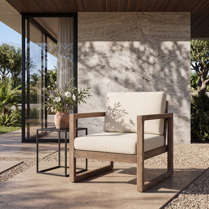Outdoor Acacia Wood Patio Club Chair