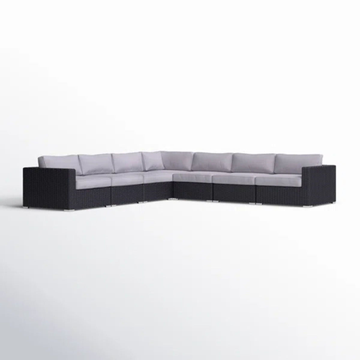 Luxurious Wicker Patio Sectional With Weather Resistant Sunbrella Cushions