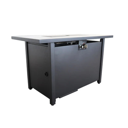 Rectangle Fire Pit, Fuel Versatility - Black