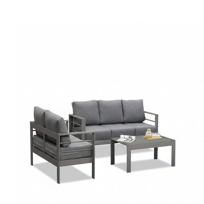 3-Piece Modern Aluminum Patio Conversation Set