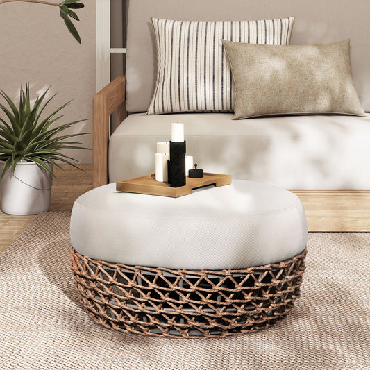 Willow - Round Upholstered Patio Ottoman