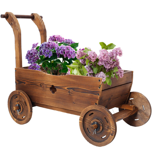 Wooden Wagon Planter Box