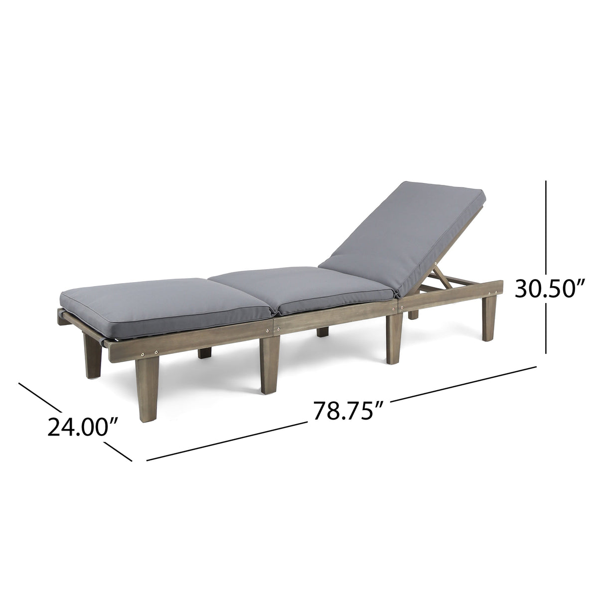 Ariana KD Wood Chaise Lounge With Cushion