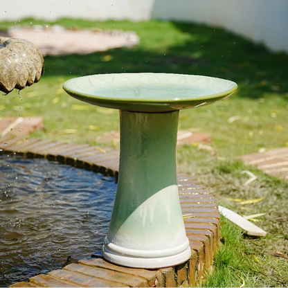 Handmade Glazed Ceramic Bird Bath