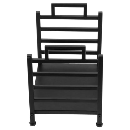 Modern Black Wrought Iron Indoor Outdoor Firewood Holder Log Rack