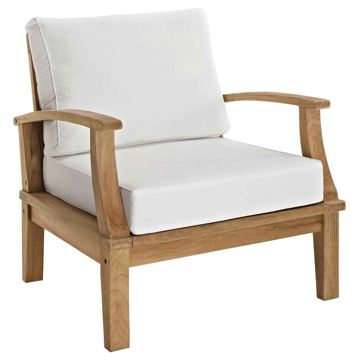 Patio Teak Sectional Set - Patio Elegance Marina 8-Piece Outdoor Teak Sectional Set by Modway