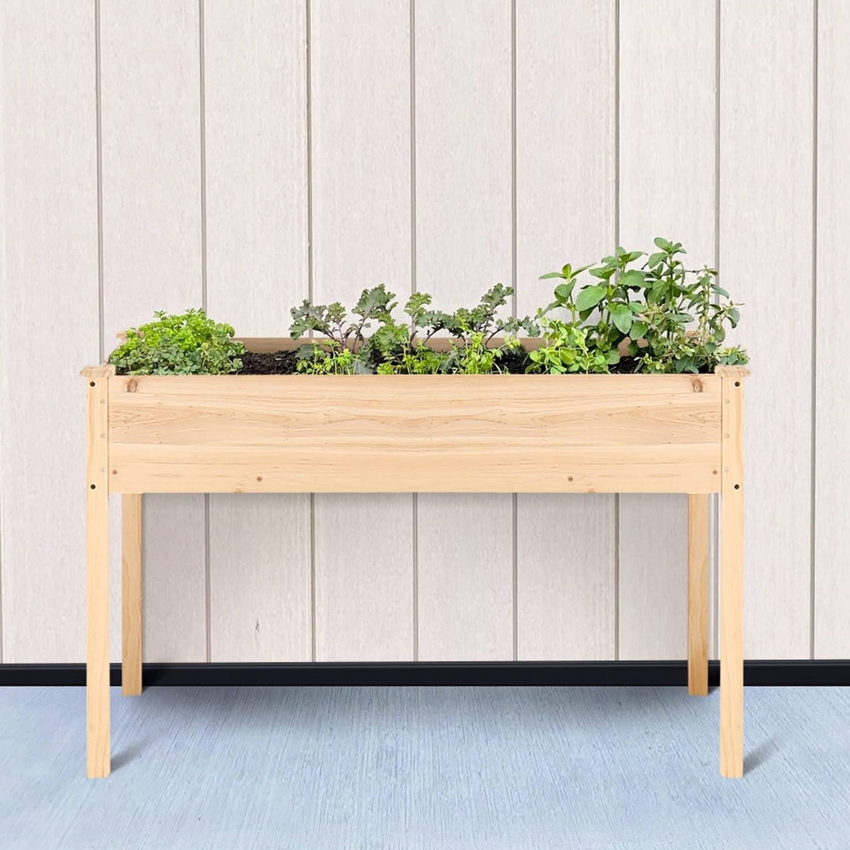 Outdoor Wood Raised Garden Bed Planter Box 46 x 22 x 30-inch High