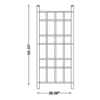 66-inch Outdoor Weather-Resistant Brown Vinyl Garden Trellis with Ground Anchors