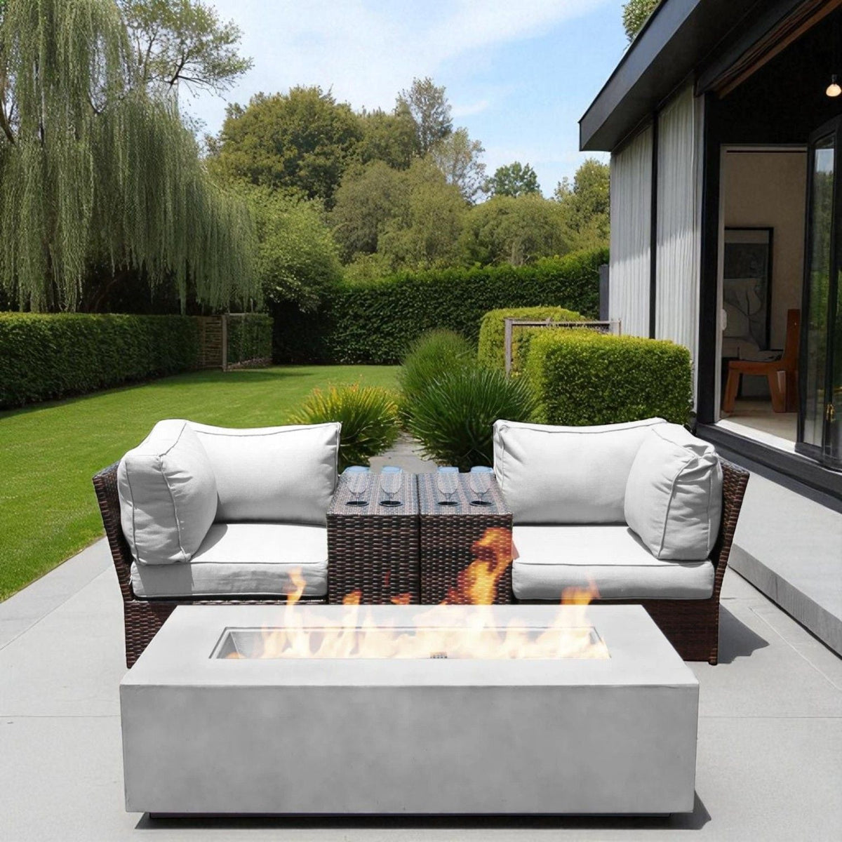 Outdoor Elegance Conversation Set With Fire Pit
