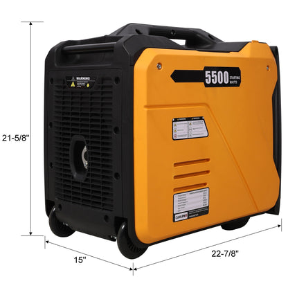 Super Quiet Inverter Generator 5.5Kw Portable Electric & Remote Start - Black