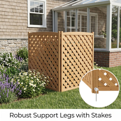3-Panel Outdoor Air Conditioner Fence Screen