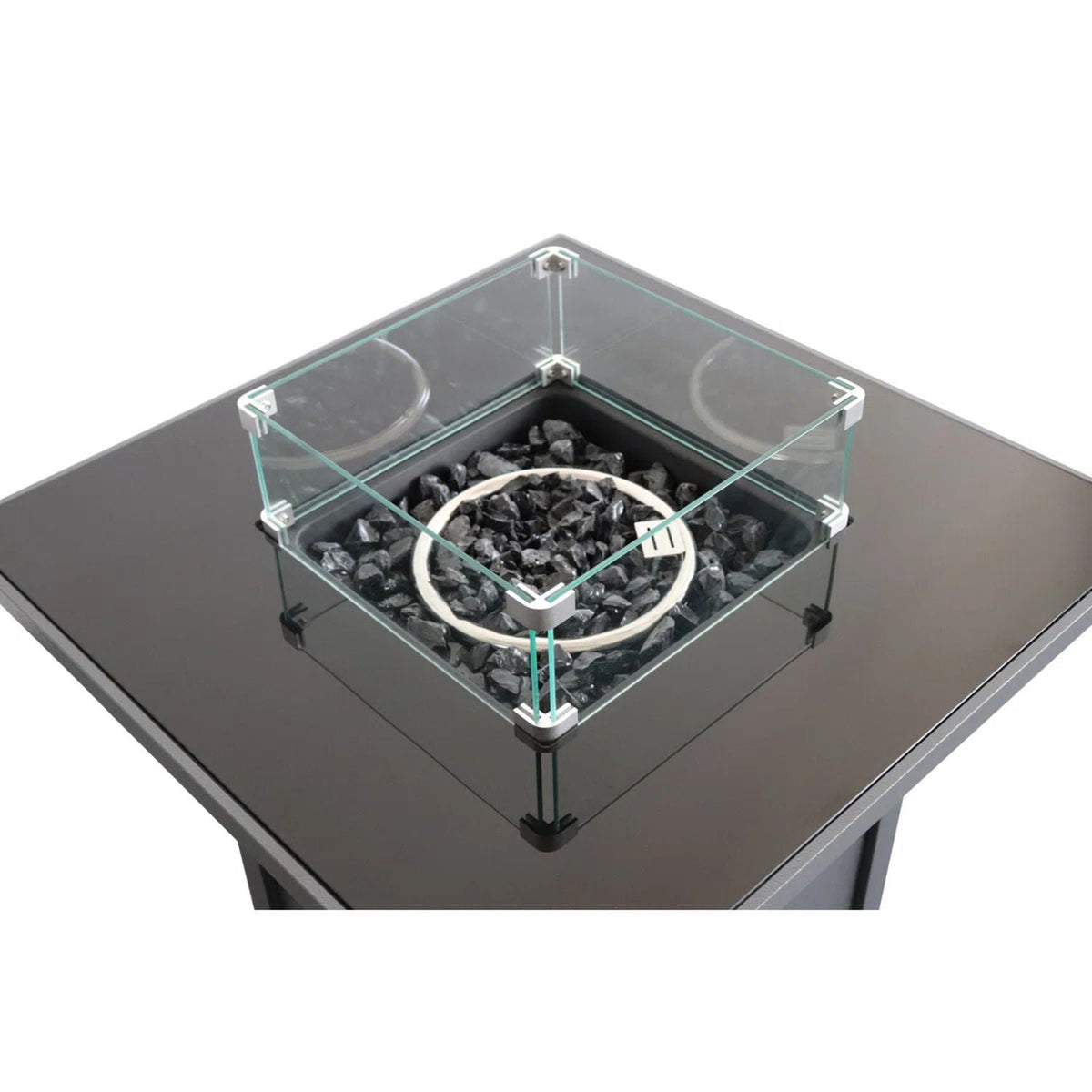 Powder Coated Fire Pit With Top - Black
