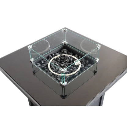 Powder Coated Fire Pit With Top - Black