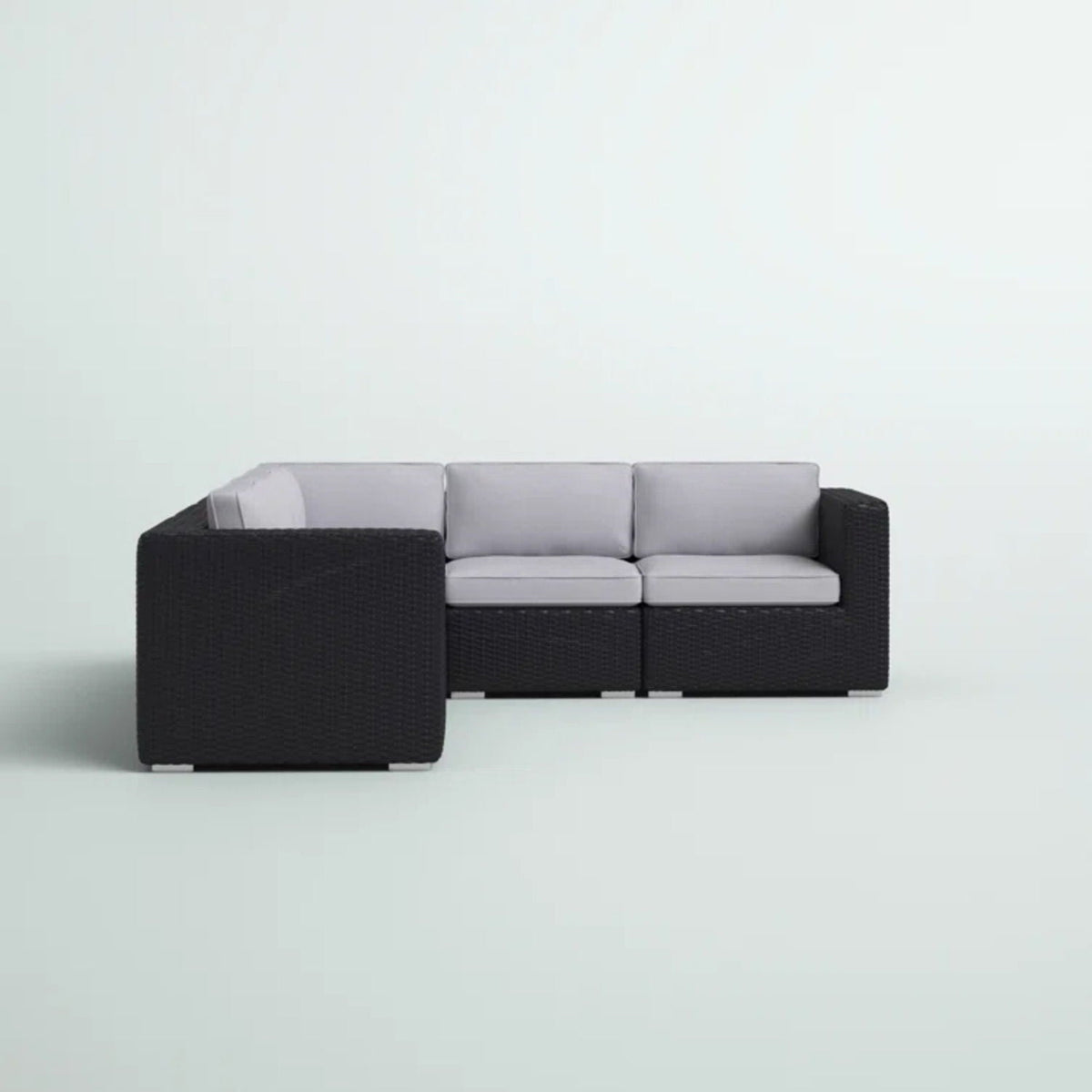 Luxurious Wicker Patio Sectional With Weather Resistant Sunbrella Cushions