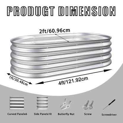 2-Piece 4x2x1ft Raised Garden Bed Kit