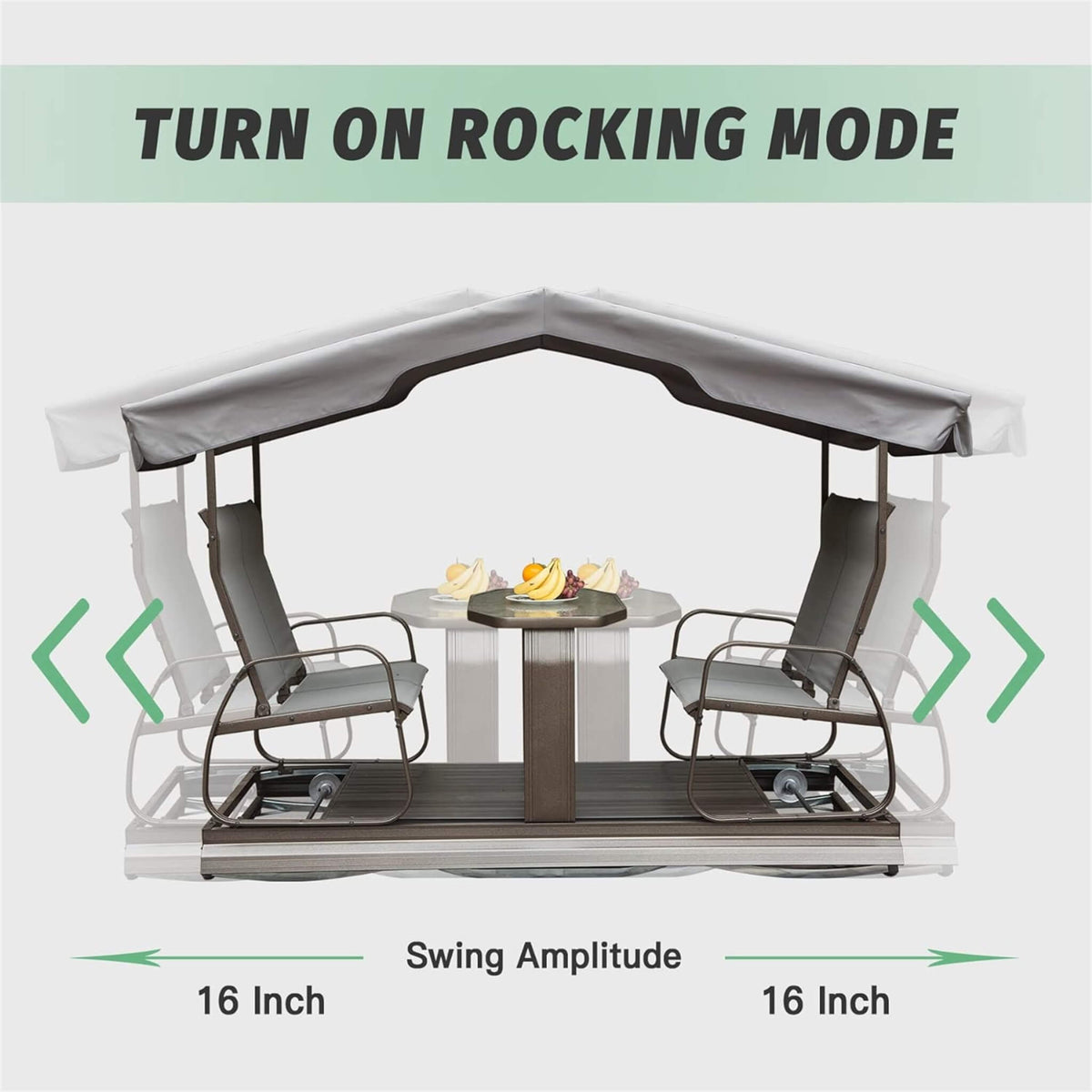 Alora 4-Seat Outdoor Aluminum Patio Swing Glider Bench With Canopy (SAK41726)