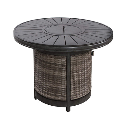 Alora 52-Inch Propane Fire Pit Wicker Table With Aluminum Top (SAK28510)