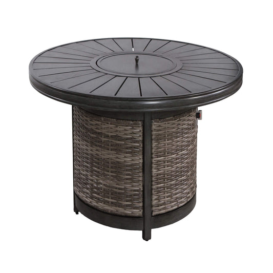 Alora 52-Inch Propane Fire Pit Wicker Table With Aluminum Top (SAK28510)
