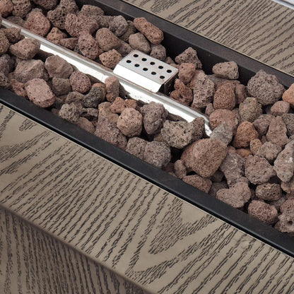Alora 48-Inch Modern 50K BTU Outdoor Rectangular Propane Gas Fire Pit With Lava Rocks (SAK82521)