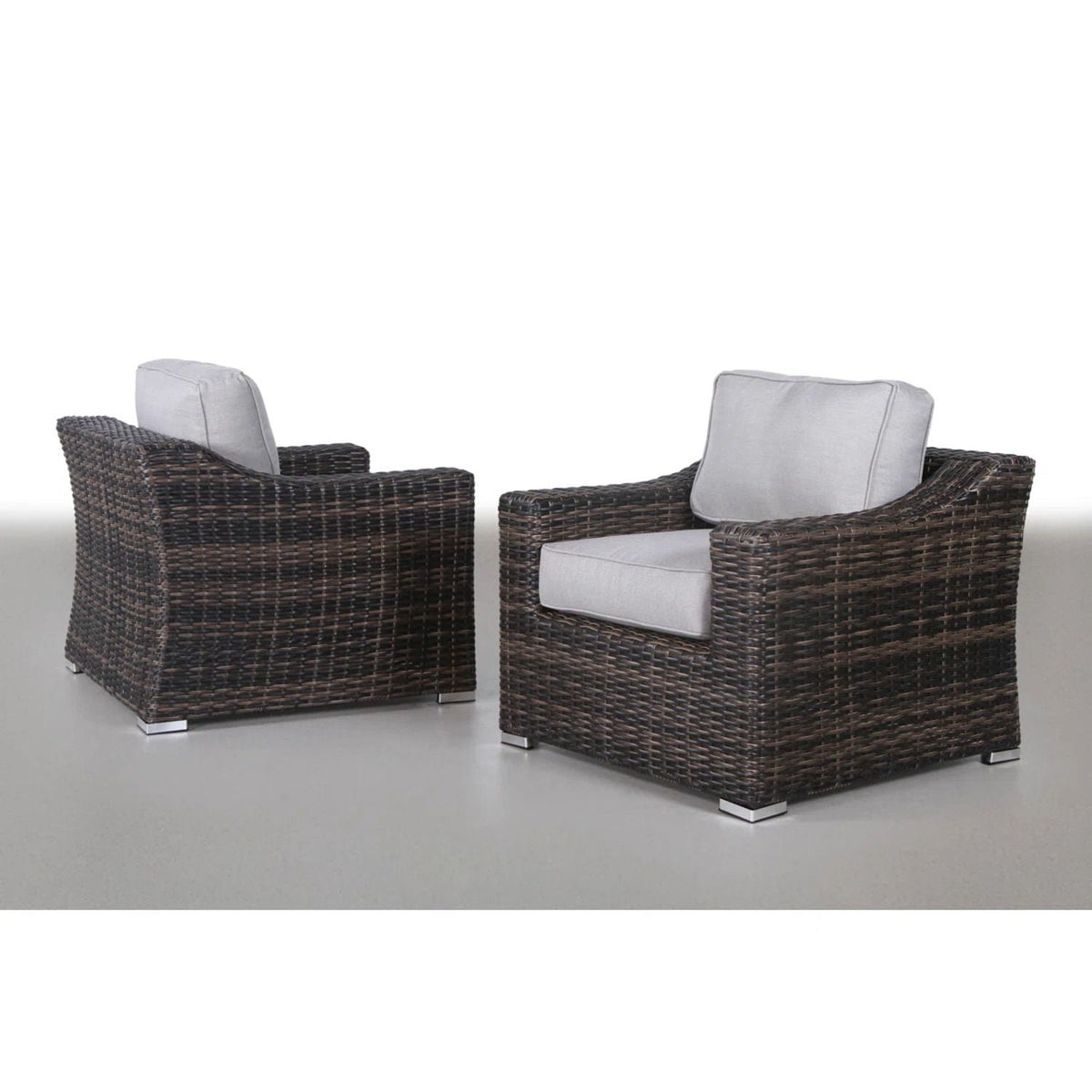 Modern Patio Chair With Cushions (Set of 2) - Brown