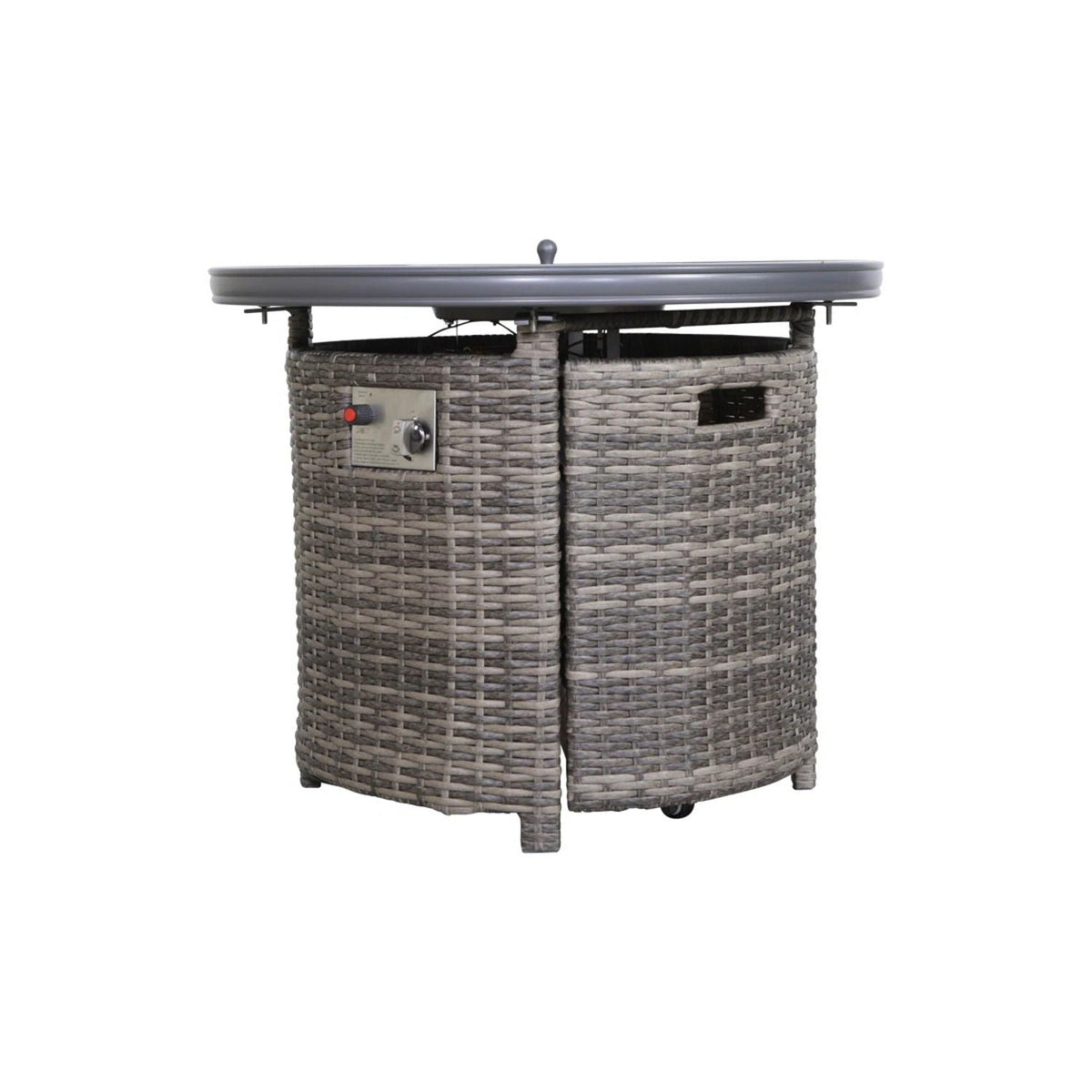 Wicker Outdoor Lounge Set With Cushions And Fire Pit