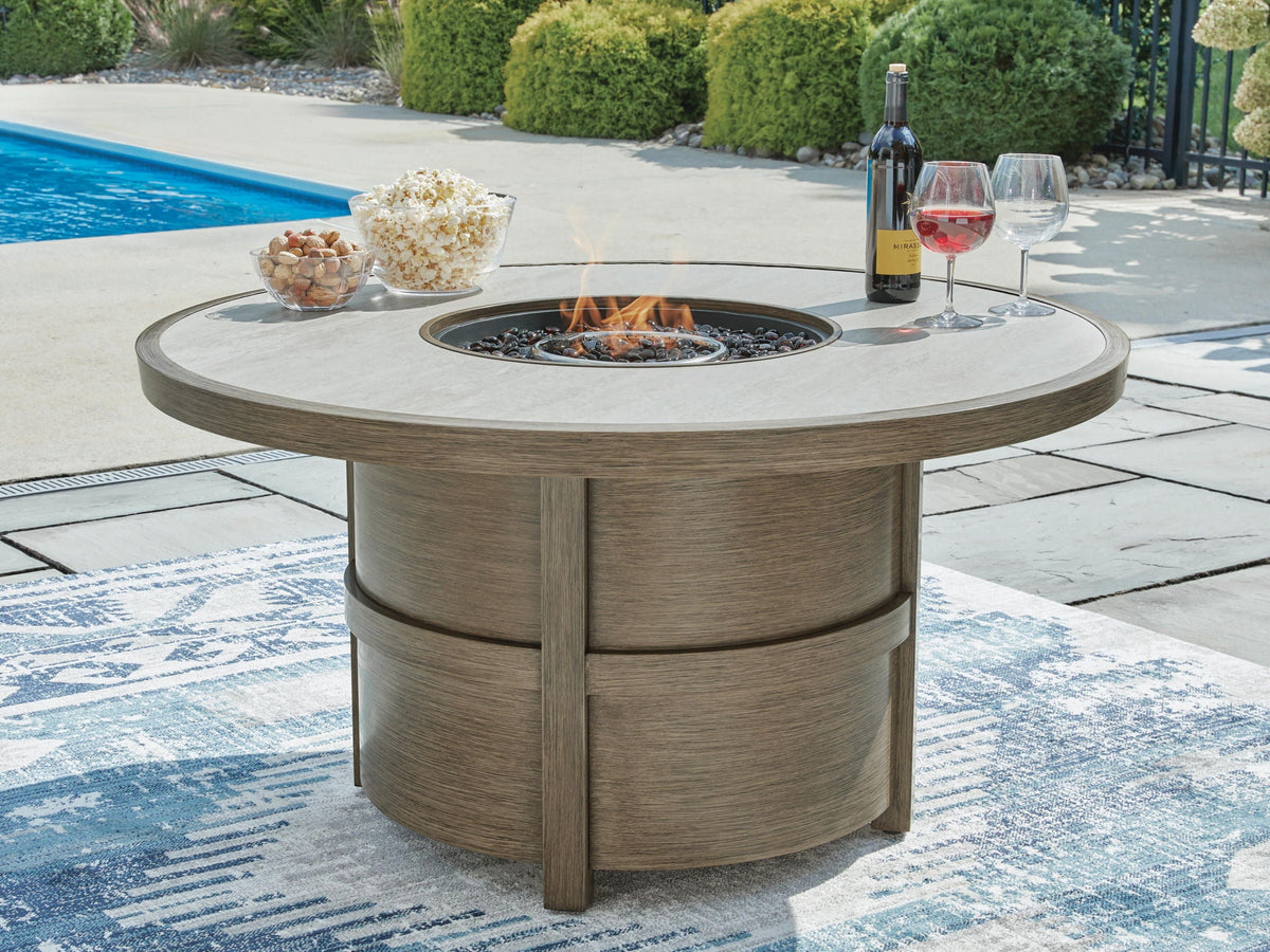 Rainier Ranch - Round Fire Pit Table - Beige