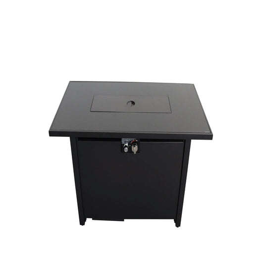 Outdoor Fire Pit Table With Lid - Black - Steel