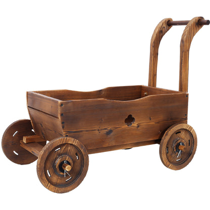 Wooden Wagon Planter Box