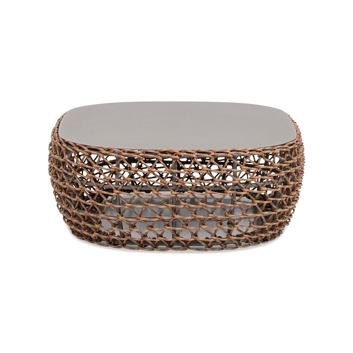 Willow - Oval Woven Patio Coffee Table, Wicker Frame