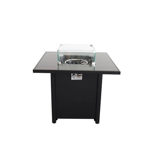 Powder Coated Fire Pit With Top - Black