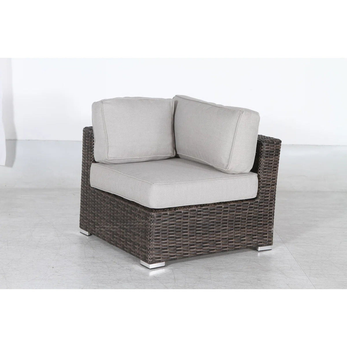 Wicker Outdoor Lounge Set With Cushions And Fire Pit