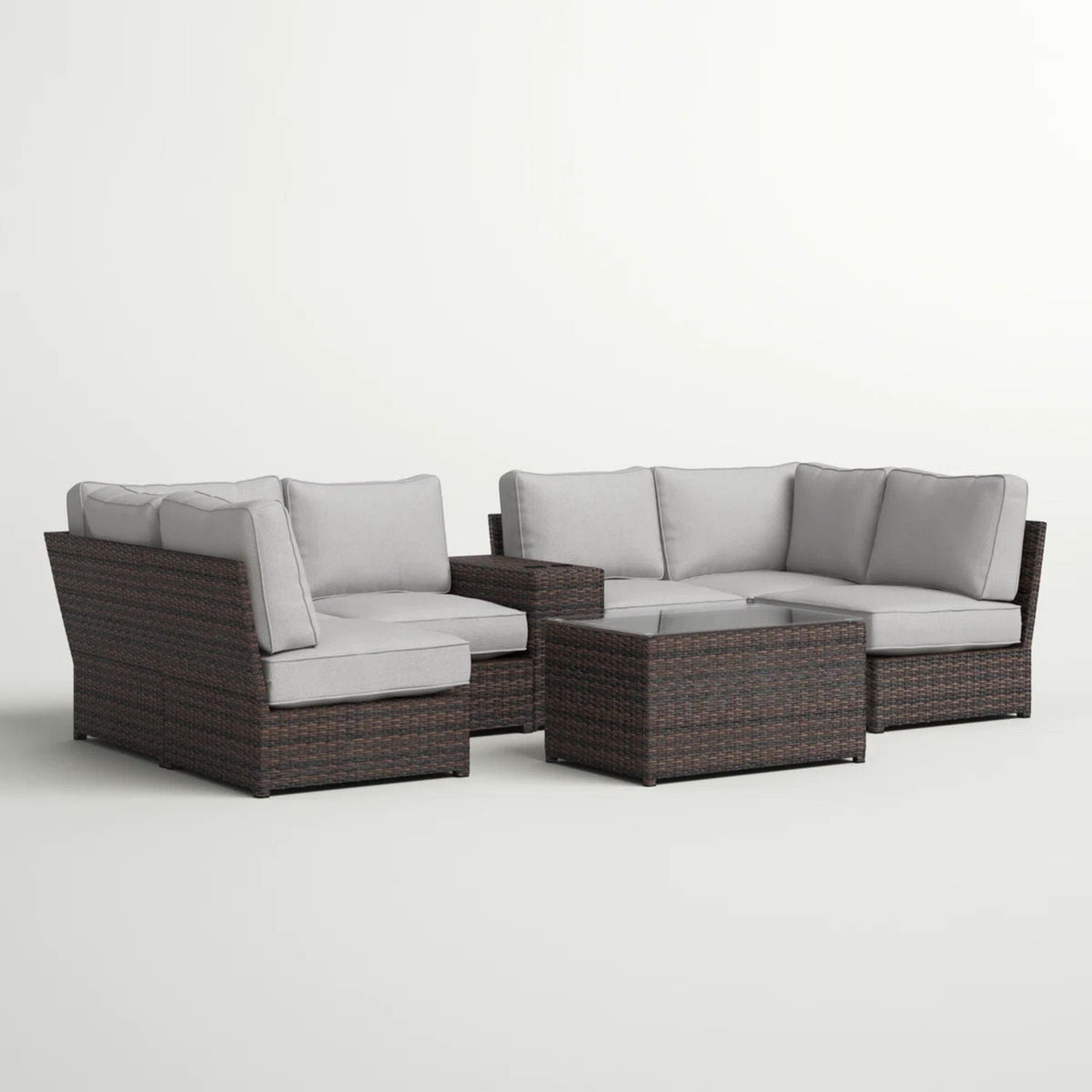 Stylish Modular Wicker Patio Seating Group