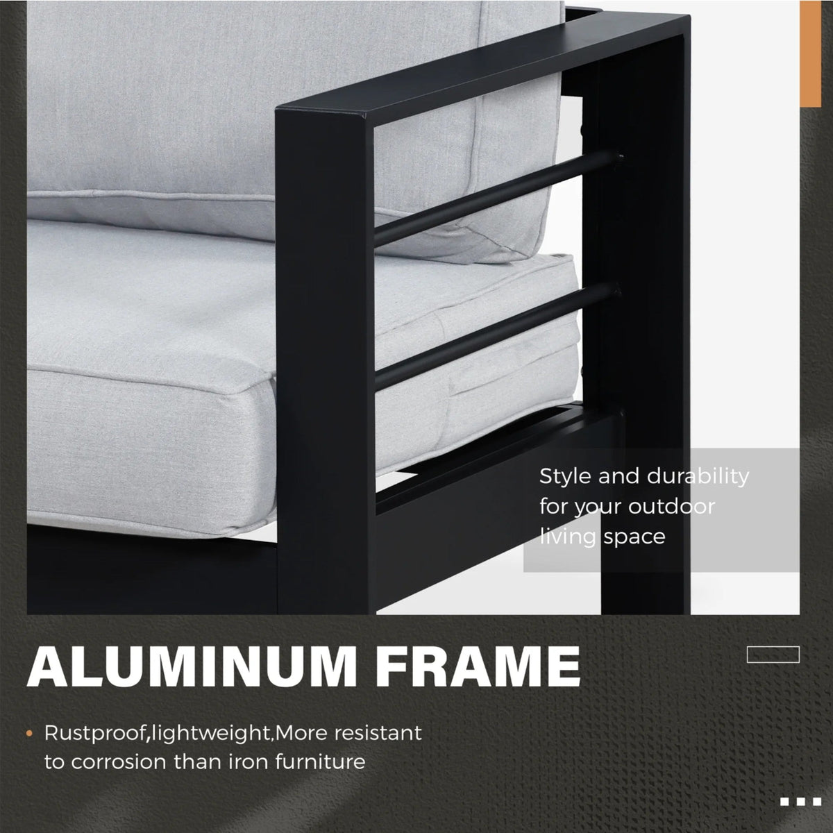 73" All-Weather Aluminum Patio Sofa