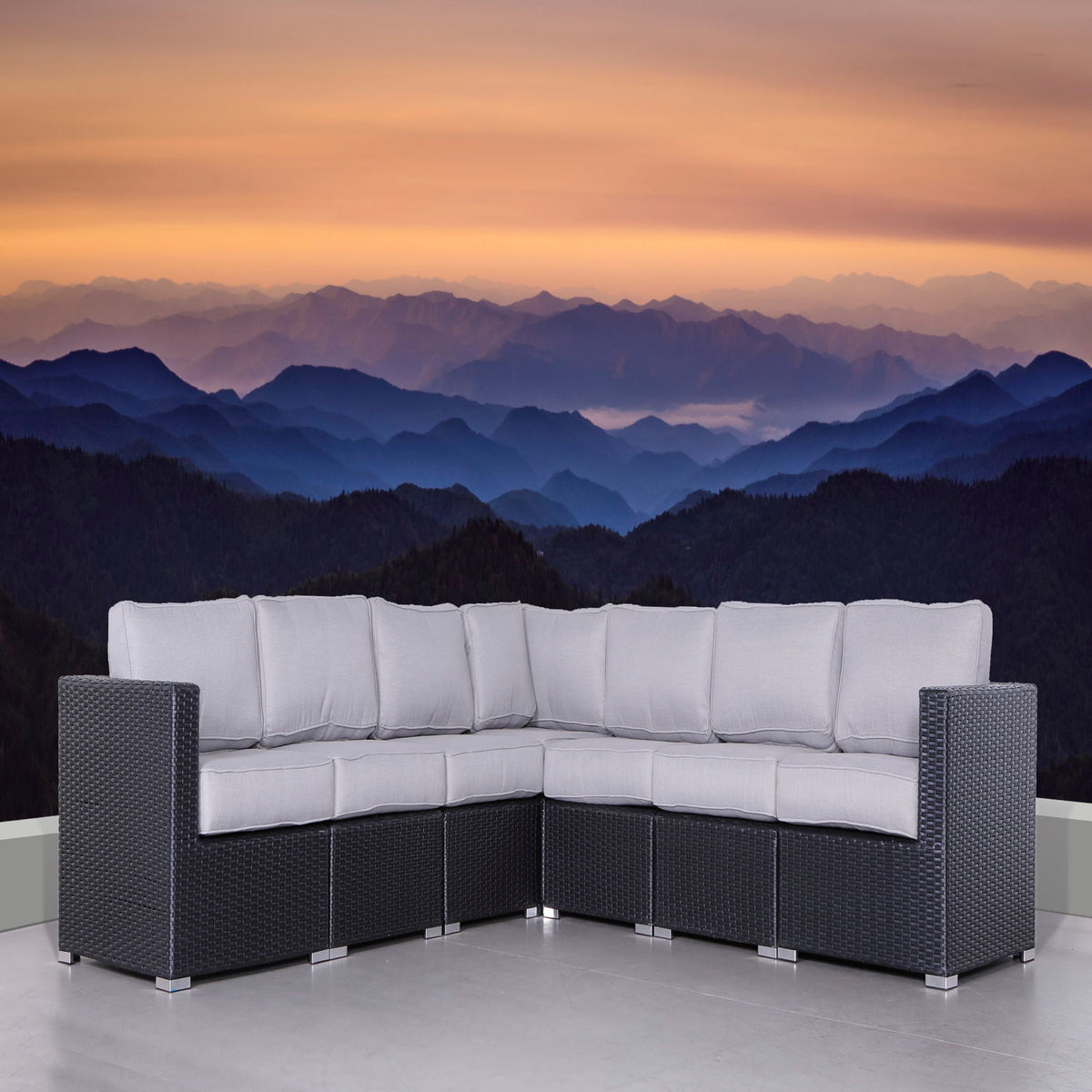 Luxurious Wicker Patio Sectional With Weather Resistant Sunbrella Cushions
