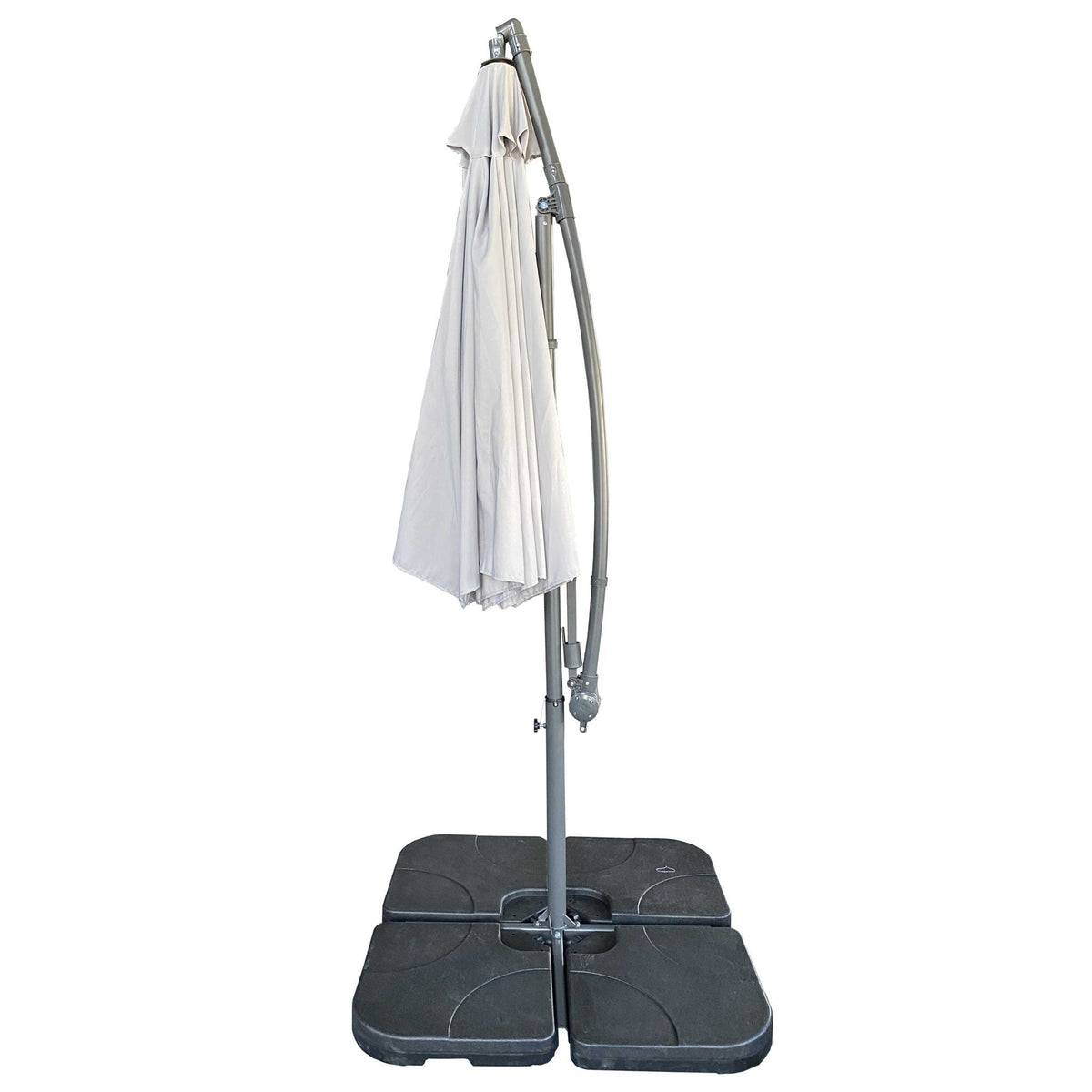 10 Ft Offset Cantilever Patio Umbrella With Crank And Tilt Adjustment For Pool, Deck, And Garden - Gray