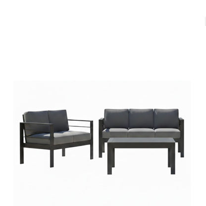 3-Piece Modern Aluminum Patio Conversation Set