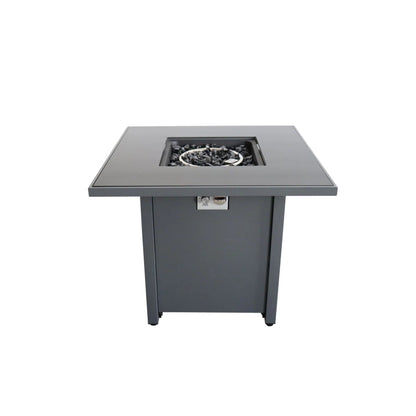 Powdercoated Fire Pit With Top - Gray