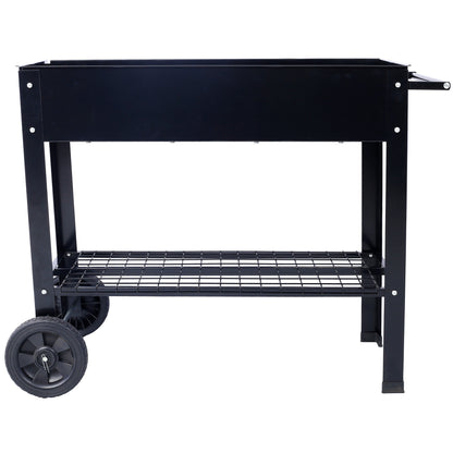 Elevated Mobile Raised Ergonomic Metal Planter Garden Bed