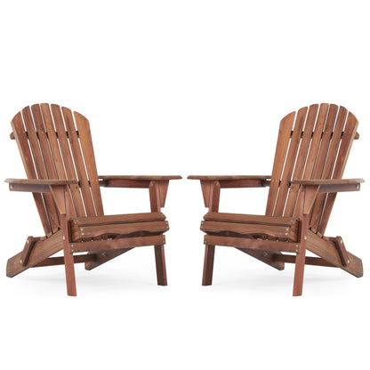 Lounge Patio Chair For Garden Outdoor Wooden Folding Adirondack Chair (Set of 2) Solid Cedar Wood Lounge Patio Chair For Garden