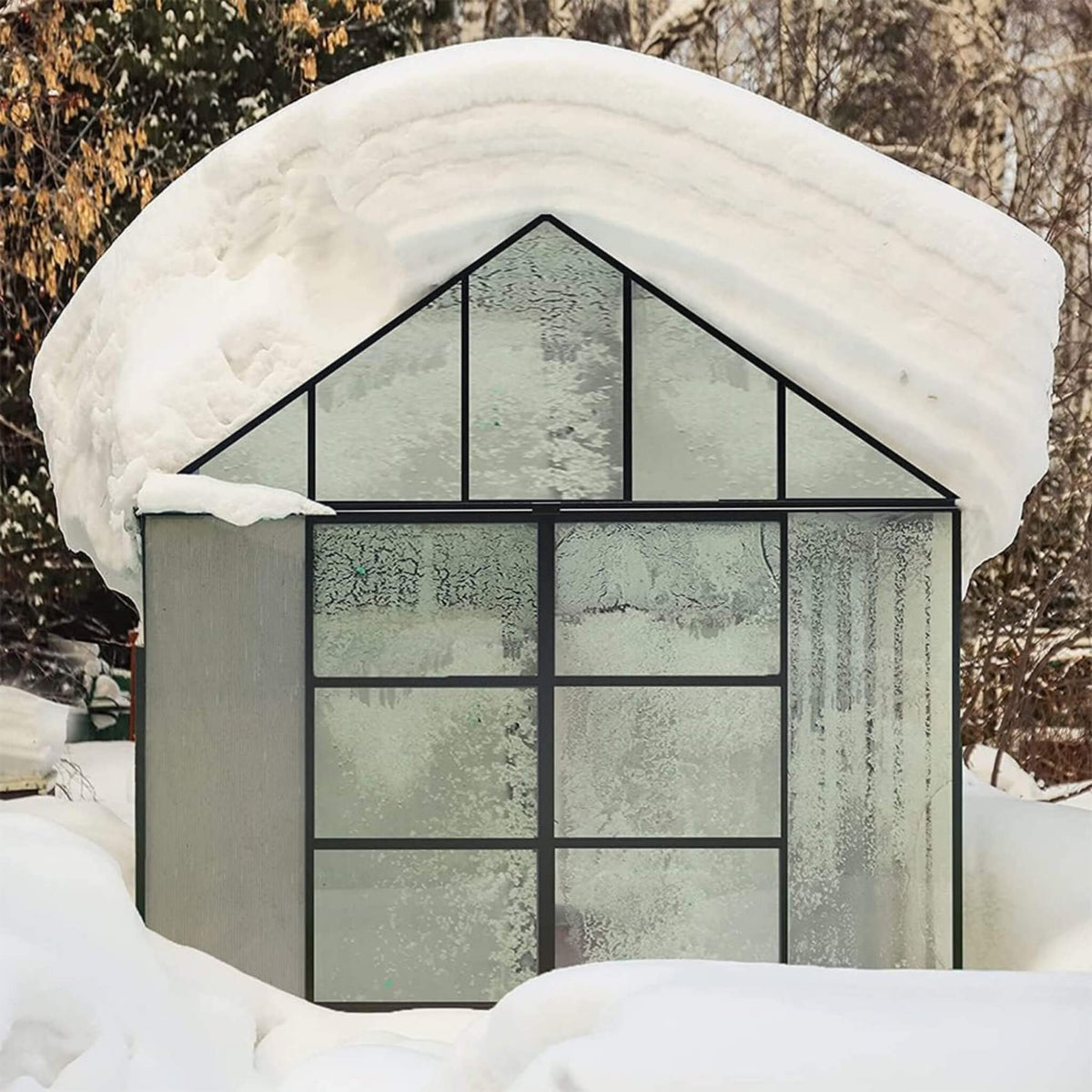 [10X12FT] Heavy-Duty Outdoor Walk-In Polycarbonate Patio Greenhouse With Sliding Doors & Vents (SAK92846)
