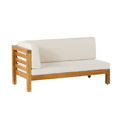 Oana Outdoor Wooden Sectional Set With Cushions