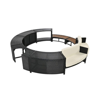 Alora Large Premium Surround Spa Patio Rattan Sofa Set With Storage Compartments And Cushions (SAK75629)