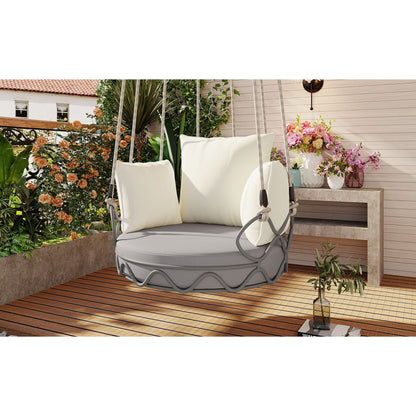 Alora Luxury Outdoor Hanging Basket Porch Swing Chair With UV Resistant Cushions (SAK95678)