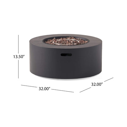 Alora Modern 32-Inch 40K BTU Round Iron Propane Fire Pit (SAK29102)