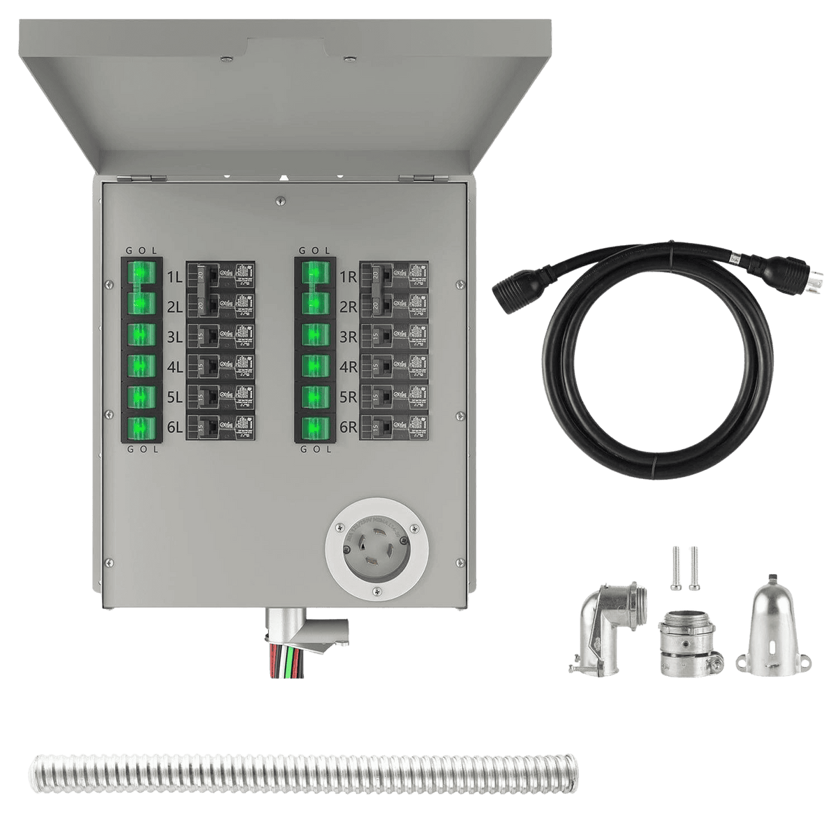 12-Circuit 120/240V 30A Non-Automatic Transfer Switch