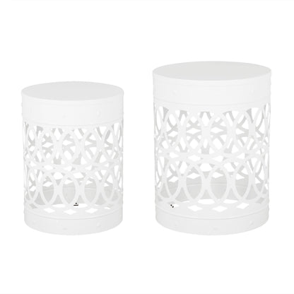 Outdoor Metal S/2 End Table