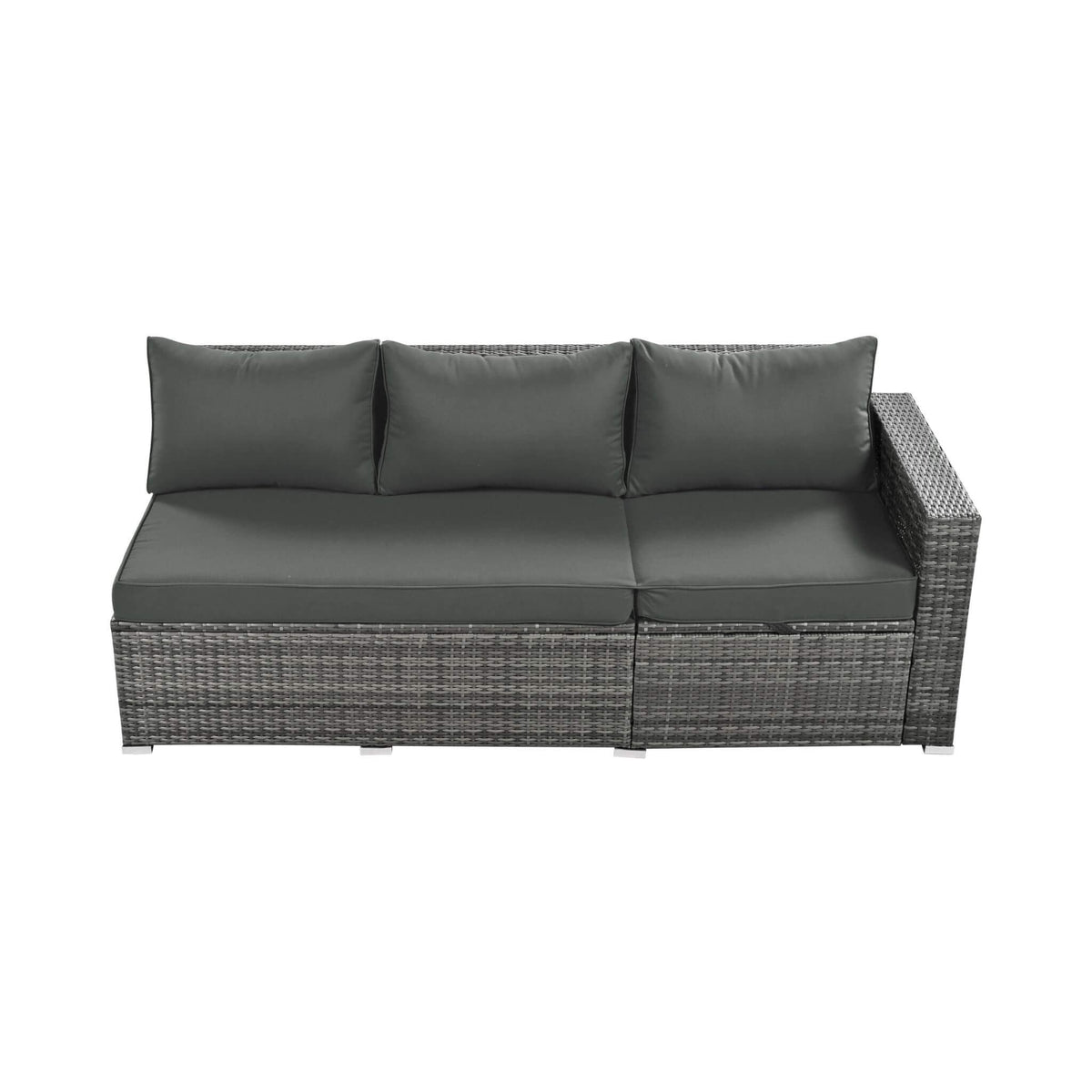 Alora Outdoor 6-Piece All-Weather PE Rattan Sofa Set With Adjustable Seat, Storage Box, Removable Covers, And Tempered Glass Table Top (SAK37221)