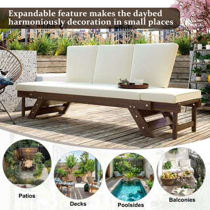 Alora Outdoor Adjustable Wooden Patio Daybed Sofa With Cushions (SAK41345)