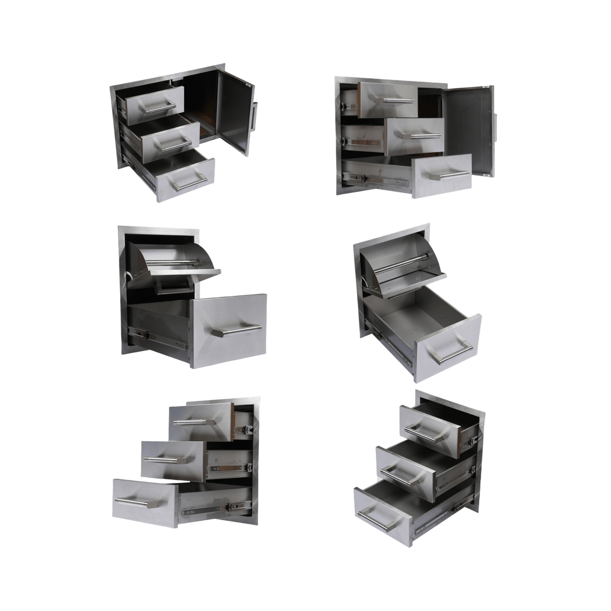 Premium Outdoor Kitchen With 32-Inch 60K BTU Built-In Stainless Steel LPG Gas Grill, Door And Drawer Combo And Stainless Steel Ice Box (SAK98661)