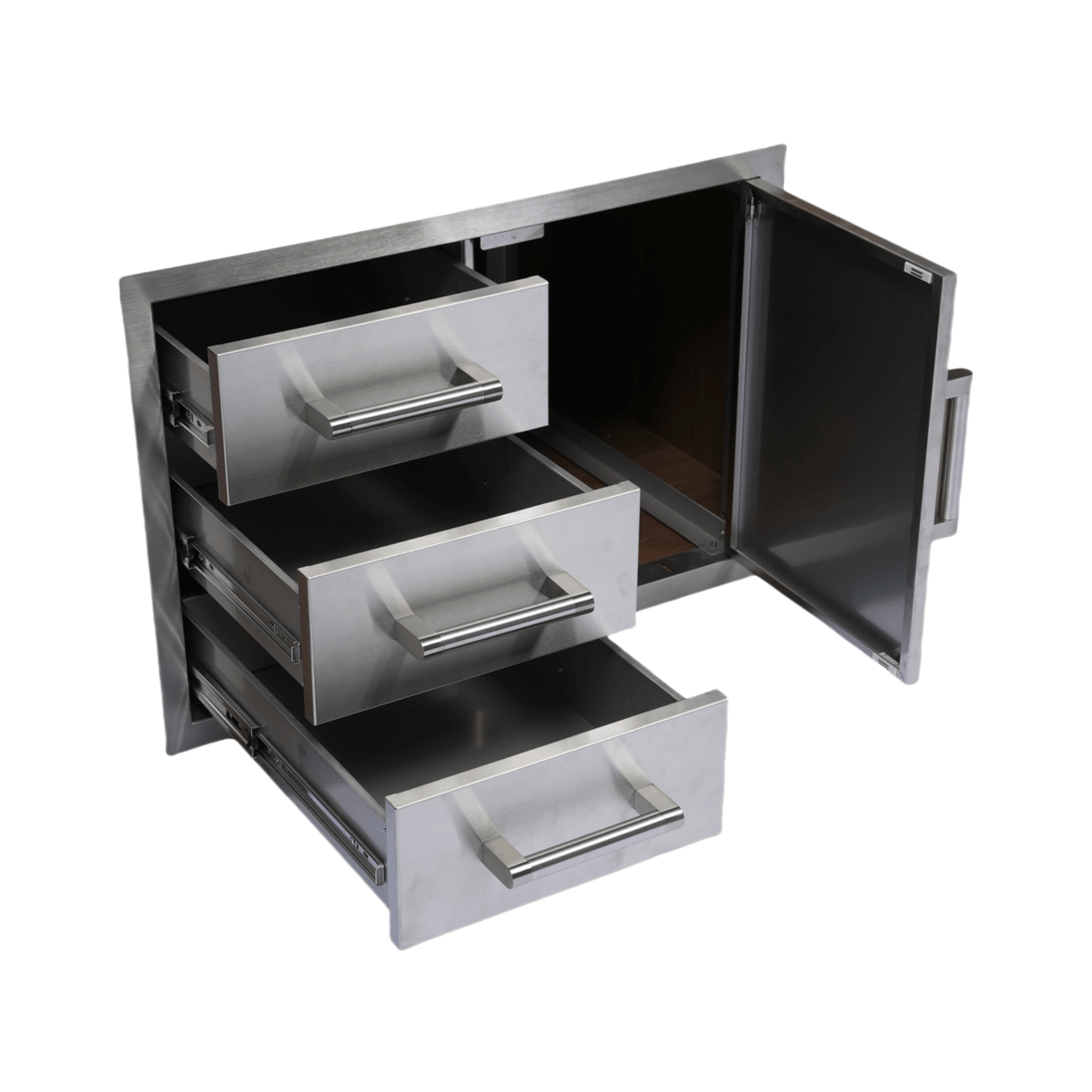Premium Outdoor Kitchen With 32-Inch 60K BTU Built-In Stainless Steel LPG Gas Grill, Door And Drawer Combo And Stainless Steel Ice Box (SAK98661)